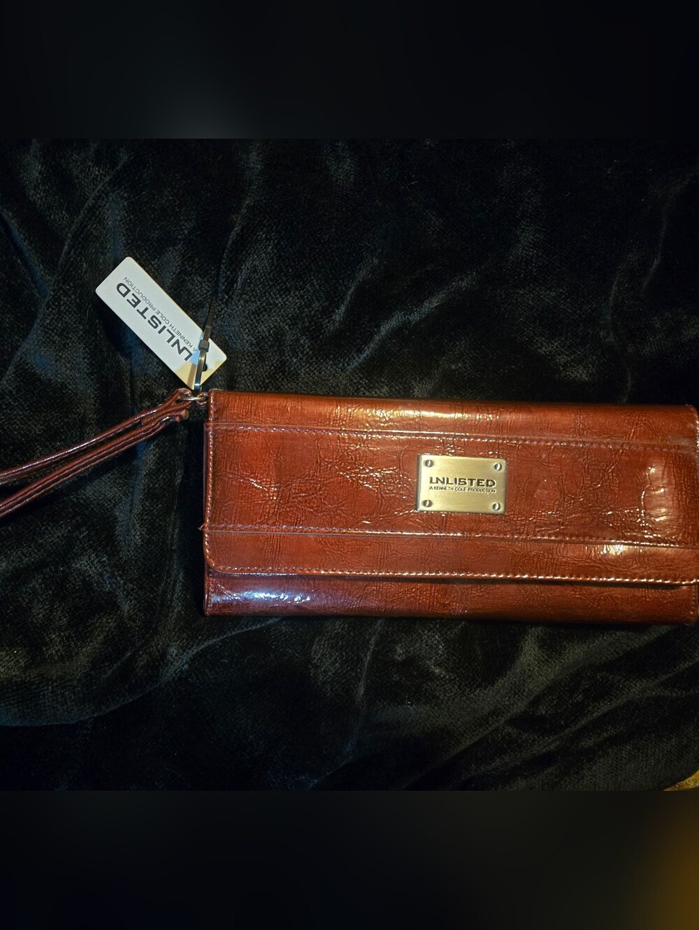Kenneth Cole Brown Leather Wristlet Clutch